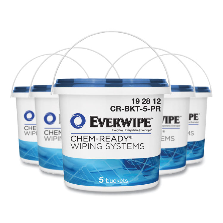 Everwipe - Chem-Ready Wiping System Bucket, 7.13 x 7.13 x 7, White, 5/Carton (7574825)