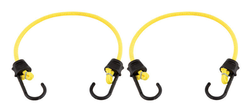 KEEPER - Keeper Black/Yellow Bungee Cord 24 in. L X 0.315 in. 2 pk