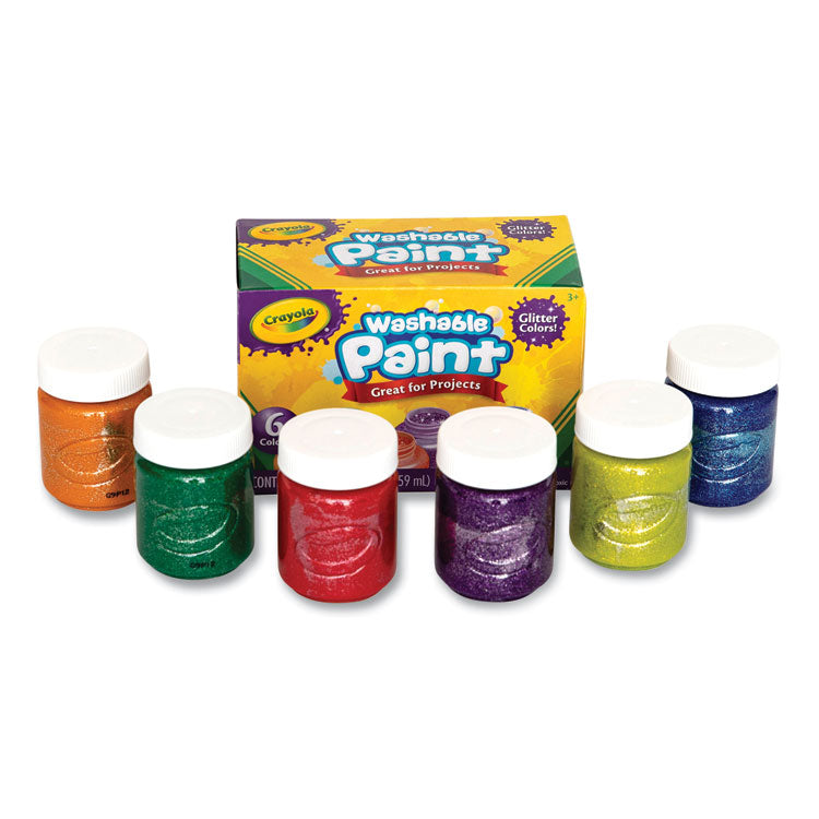 Crayola - Washable Paint, 6 Assorted Classic Colors, 2 oz Bottle, 6/Pack