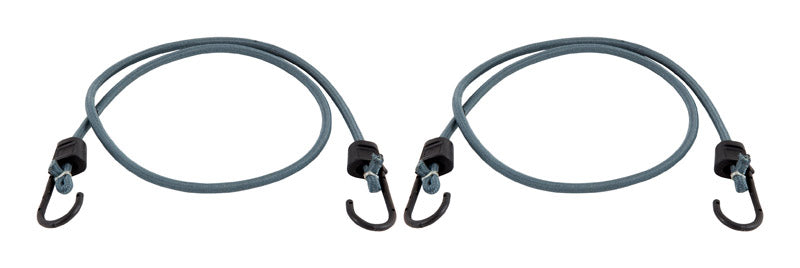 KEEPER - Keeper Black/Gray Bungee Cord 48 in. L X 0.315 in. 2 pk