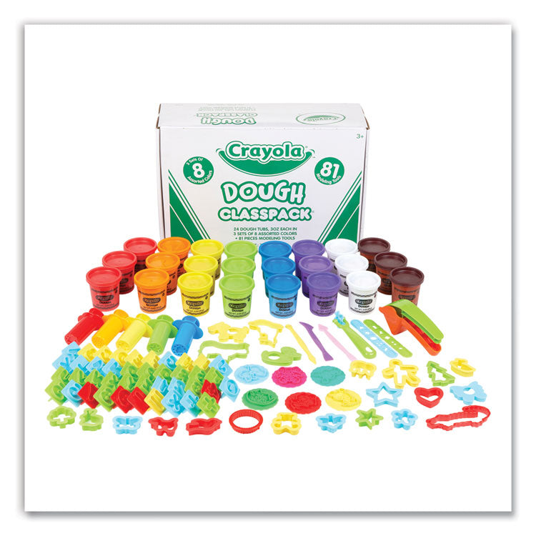 Crayola - Dough Classpack, 3 oz, 8 Assorted Colors with 81 Modeling Tools