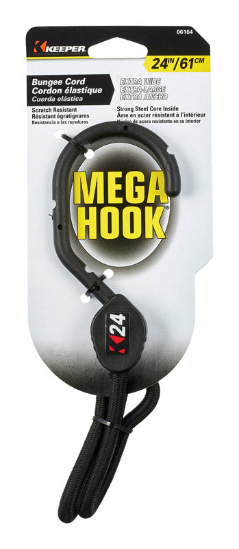 KEEPER - Keeper Mega Hook Black Bungee Cord 24 in. L X 0.315 in. 1 pk