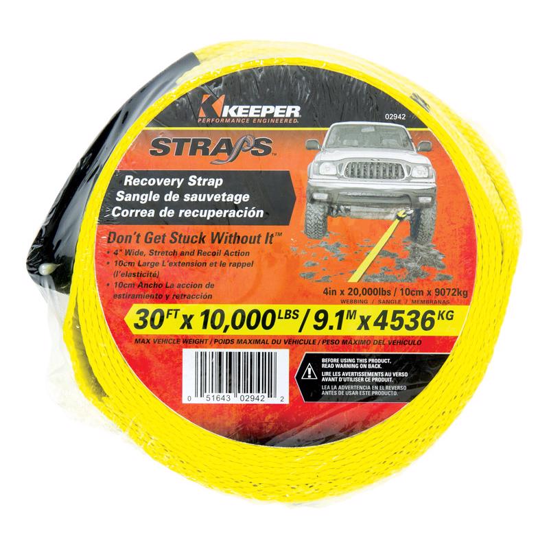 KEEPER - Keeper 4 in. W X 30 ft. L Yellow Vehicle Recovery Strap 10000 lb 1 pk