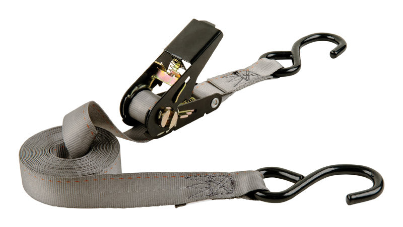 KEEPER - Keeper 1 in. W X 14 ft. L Gray Tie Down w/Ratchet 500 lb 1 pk - Case of 8