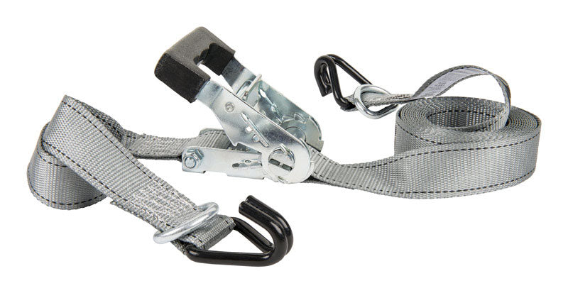 KEEPER - Keeper 1.5 in. W X 14 ft. L Gray Tie Down w/Ratchet 1000 lb 1 pk