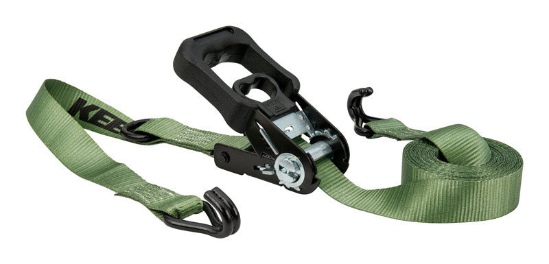 KEEPER - Keeper 1.25 in. W X 12 ft. L Green Ratchet Tie Down Strap 1000 lb 1 pk