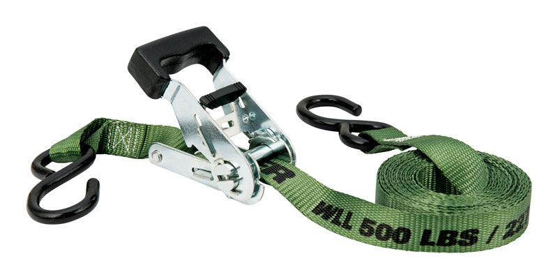 KEEPER - Keeper 1 in. W X 12 ft. L Green Ratchet Tie Down Strap 500 lb 1 pk