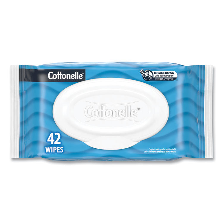 Cottonelle - Fresh Care Flushable Cleansing Cloths, 1-Ply, 3.75 x 5.5, White, 42/Pack
