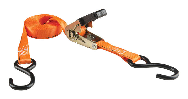 KEEPER - Keeper 1 in. W X 15 ft. L Orange Tie Down w/Ratchet 500 lb 2 pk