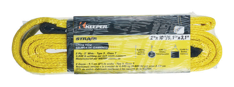 KEEPER - Keeper 10 ft. L Yellow Lifting Sling 6200 lb 1 pk