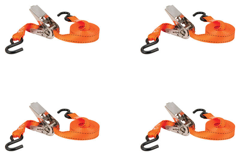 KEEPER - Keeper 1 in. W X 10 ft. L Orange Tie Down w/Ratchet 300 lb 4 pk