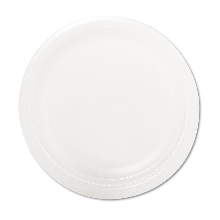 Dart - Quiet Classic Laminated Foam Dinnerware Plate, 9" dia, White, 125/Pack