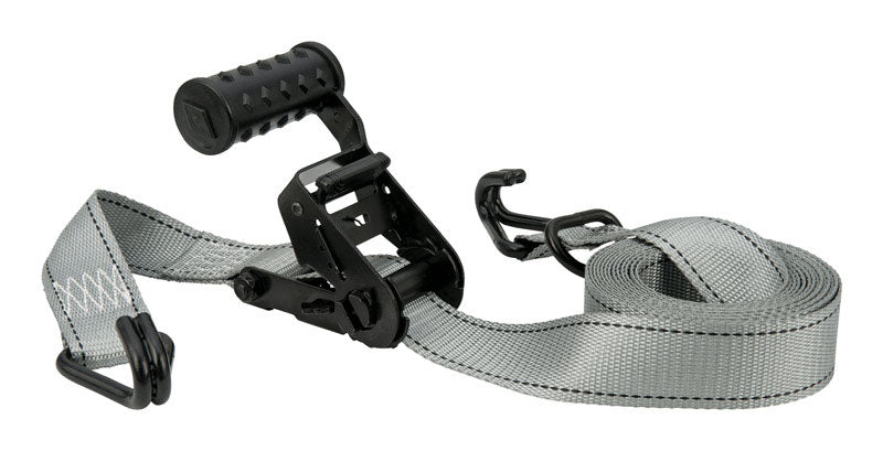 KEEPER - Keeper 1.5 in. W X 12 ft. L Gray Ratchet Tie Down Strap 1000 lb 1 pk