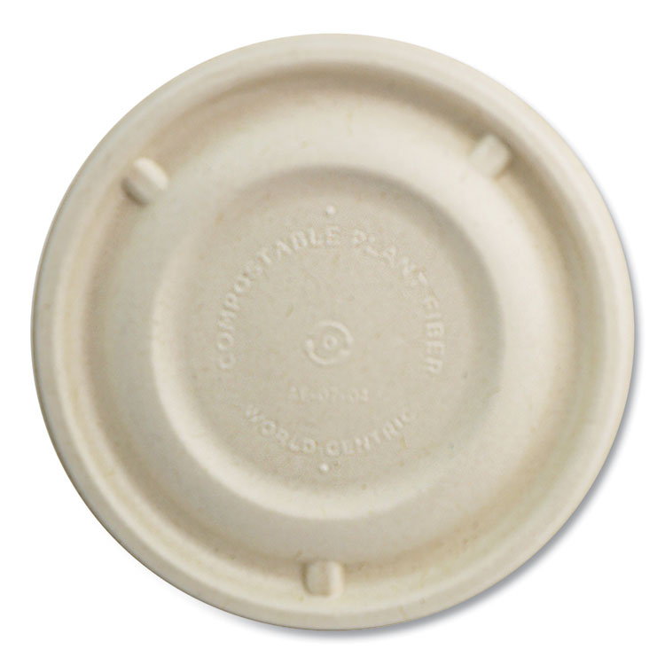 World Centric - Fiber Lids for Bowls, 4.7" dia, Paper, 500/Carton