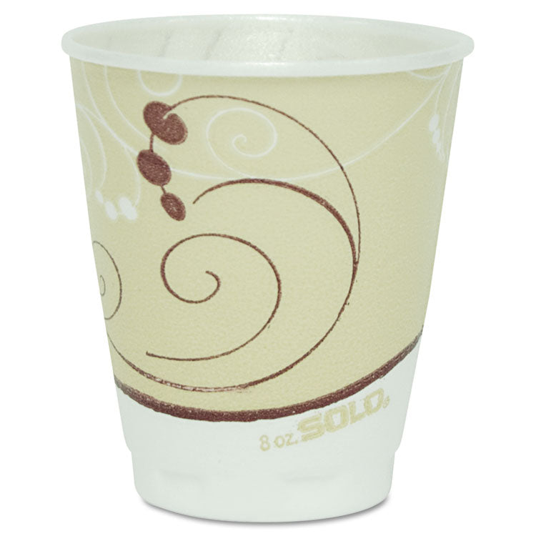 Dart - Trophy Plus Dual Temperature Insulated Cups in Symphony Design, 8 oz, Beige, 100/Pack