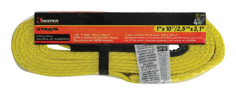 KEEPER - Keeper 1 in. W X 10 ft. L Black/Yellow Lifting Sling 3200 lb 1 pk