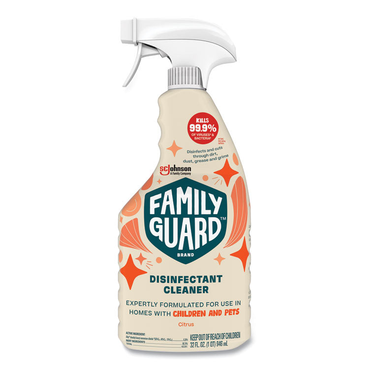 FamilyGuard - Disinfectant, Citrus Scent, 32 oz Trigger Bottle, 8/Carton