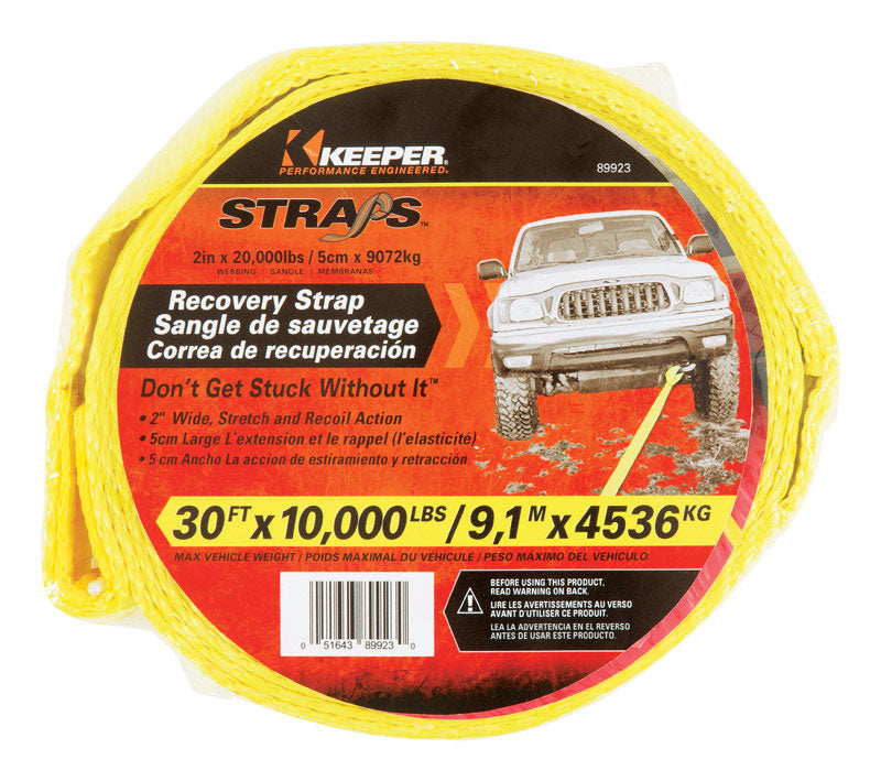 KEEPER - Keeper 2 in. W X 30 ft. L Yellow Vehicle Recovery Strap 10000 lb 1 pk