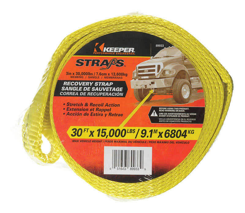 KEEPER - Keeper 3 in. W X 30 ft. L Yellow Vehicle Recovery Strap 15000 lb 1 pk