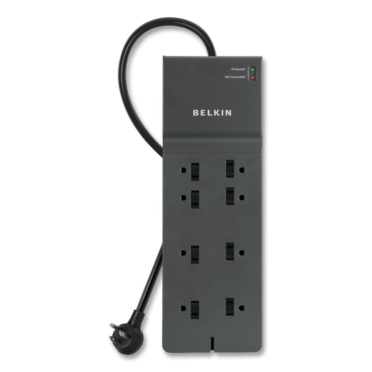 Belkin - Home/Office Surge Protector, 8 AC Outlets, 8 ft Cord, 2,500 J, Black