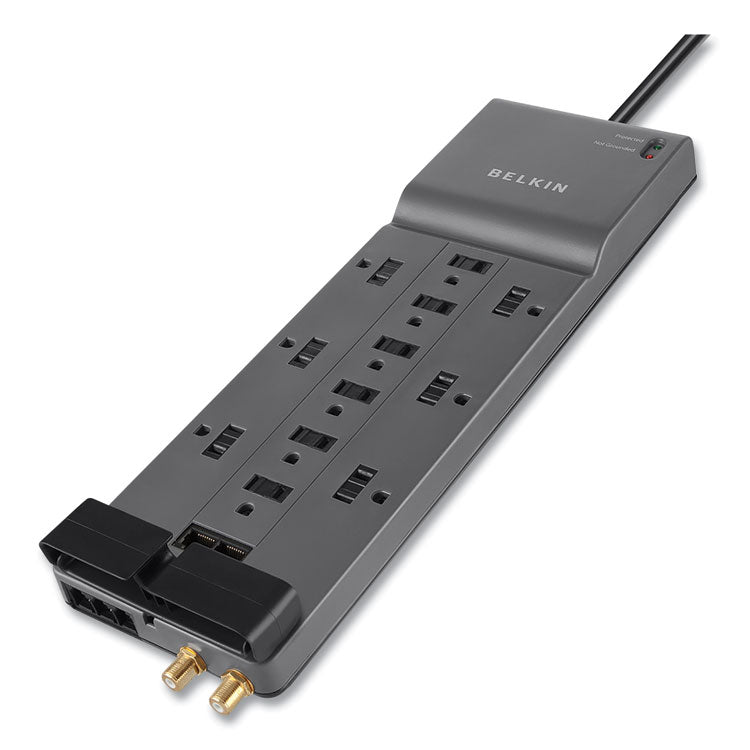 Belkin - Professional Series SurgeMaster Surge Protector, 12 AC Outlets, 10 ft Cord, 3,996 J, Dark Gray