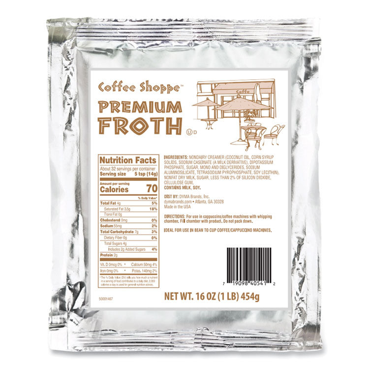 Coffee Shoppe - Premium Froth Topping, 1 lb Bag, 12/Carton