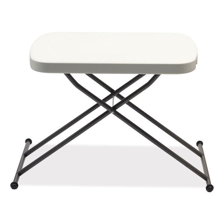 Alera - Height-Adjustable Personal Folding Table, Rectangular, 26.63" x 25.5" x 25" to 36", White Top, Dark Gray Legs