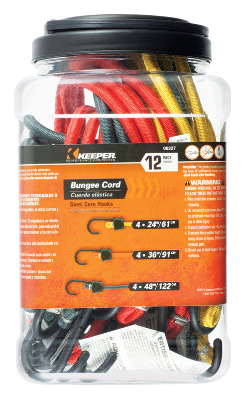 KEEPER - Keeper Assorted Bungee Cord Set 0.315 in. 12 pk