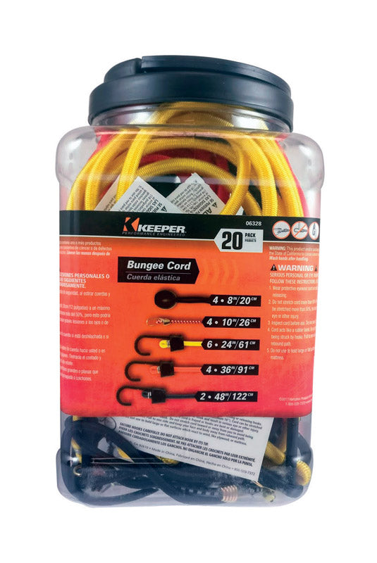 KEEPER - Keeper Assorted Bungee Cord Set 0.315 in. 20 pk