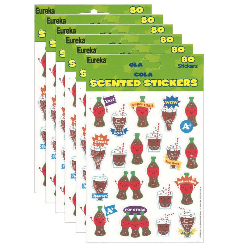 EUREKA - Cola Scented Stickers, 80 Per Pack, 6 Packs