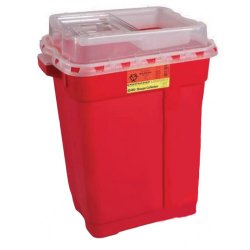 BD - Sharps Container BD™ Red Base 26-1/4 H X 20 W X 14-3/4 D Inch Vertical Entry 19 Gallon [1/EA]