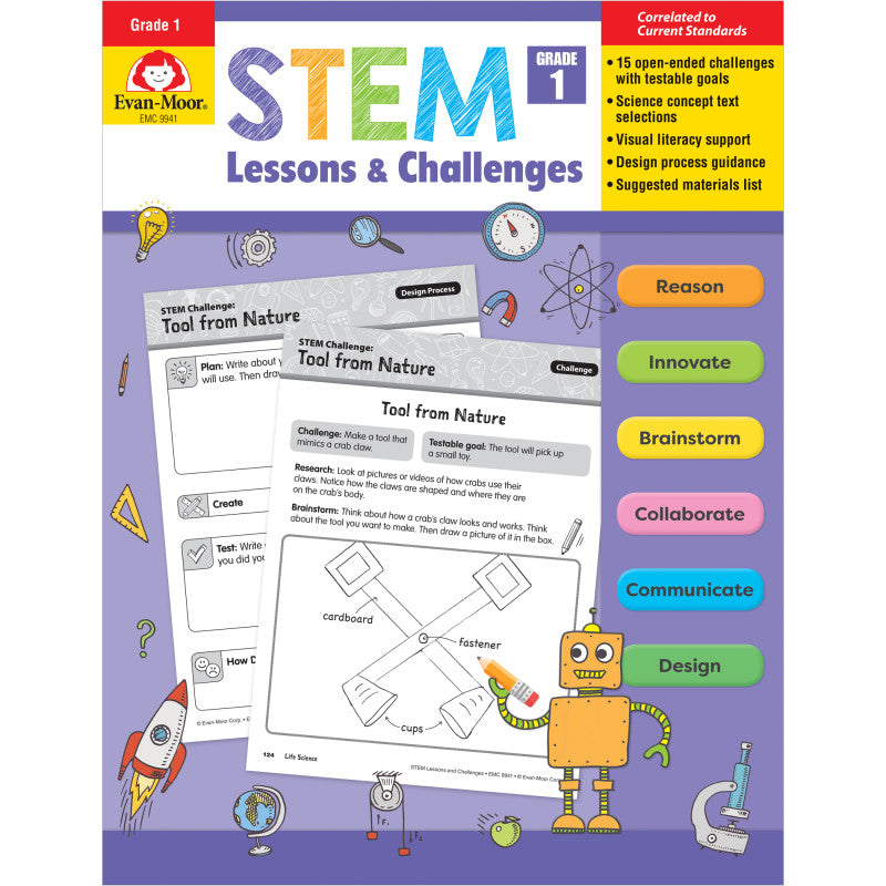 EVAN-MOOR - STEM Lessons & Challenges, Grade 1