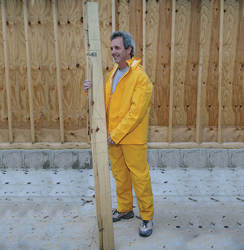 BOULDER CREEK - Boulder Creek Yellow PVC-Coated Rayon Three Piece Rain Suit Large