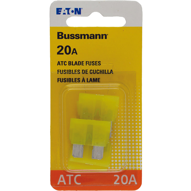 BUSS - Bussmann 20 amps ATC Yellow Blade Fuse 5 pk - Case of 5