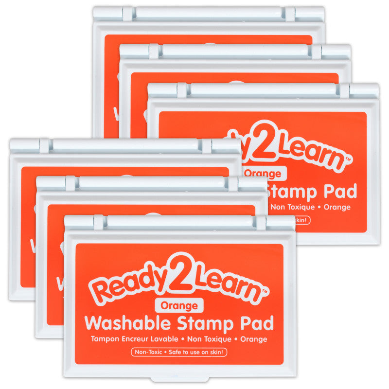 READY 2 LEARN - Washable Stamp Pad - Orange - Pack of 6