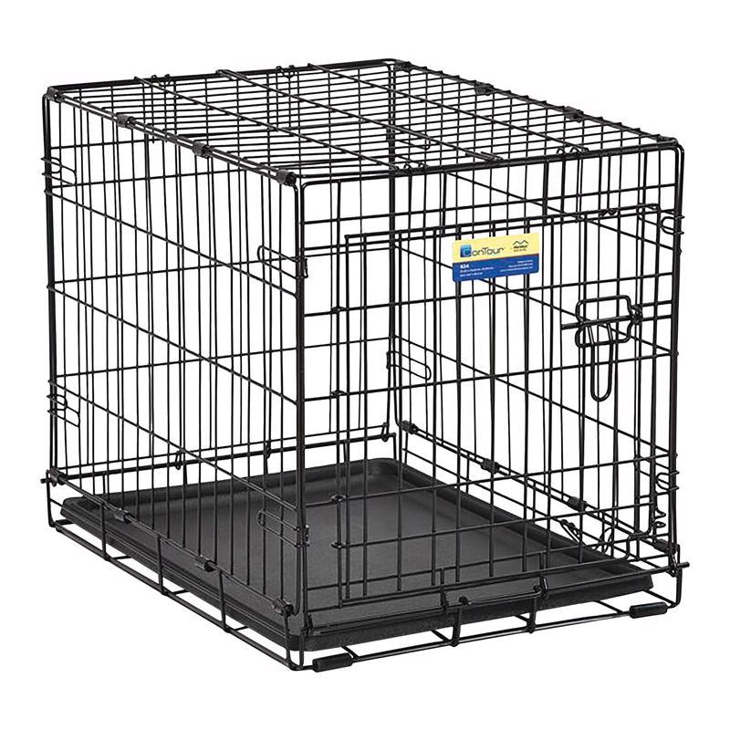 PET ESSENTIALS - Pet Essentials Small Steel Dog Crate Black 20 in. H X 18 in. W X 24 in. D