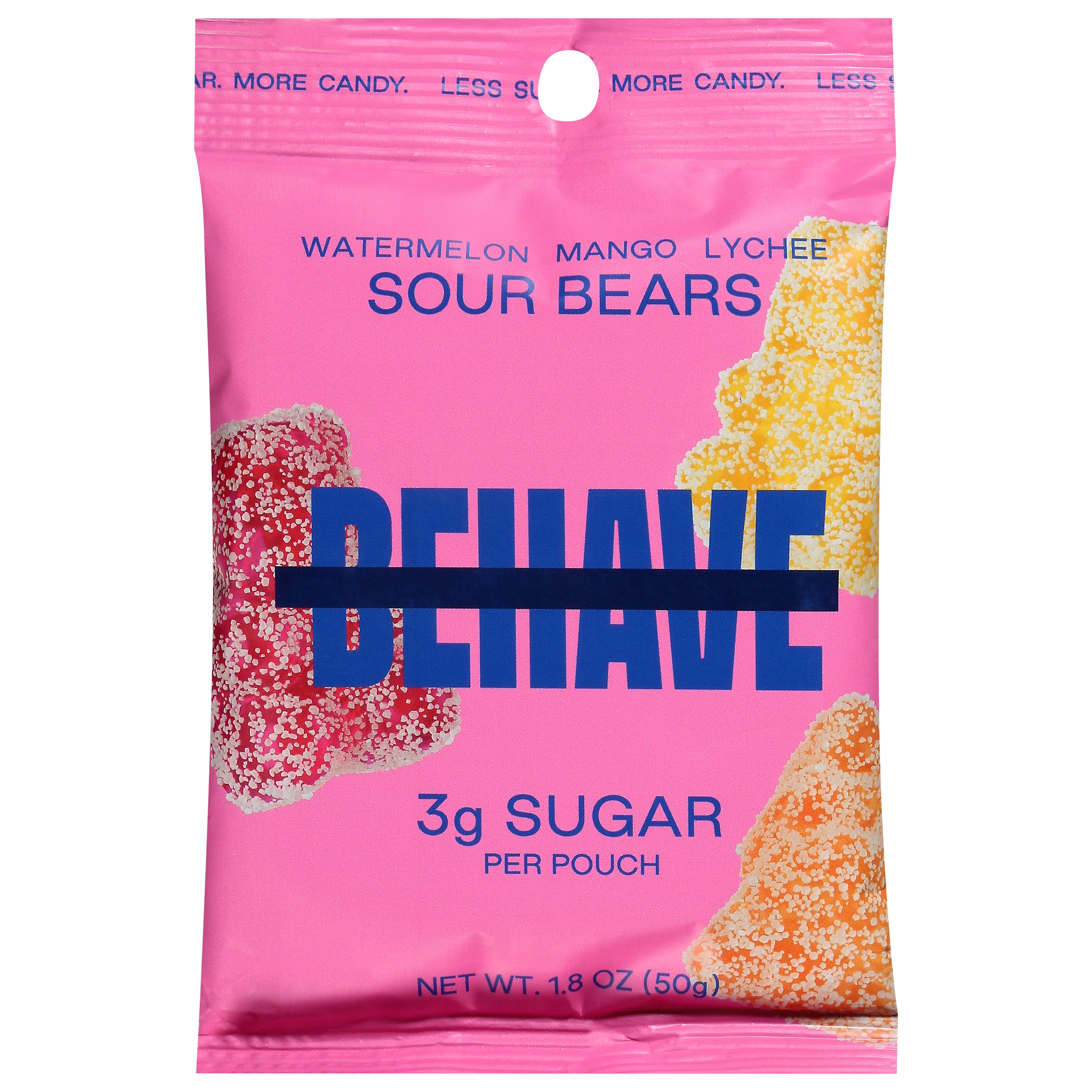 Behave Watermelon/Mango/Lychee Sour Bears 1.8 oz - Case of 6