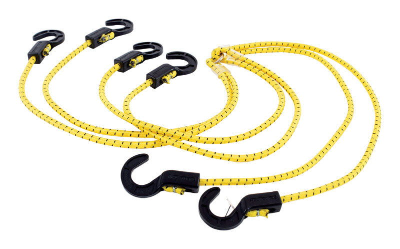 KEEPER - Keeper Black/Yellow Adjustable Bungee Cord 50 in. L X 0.14 in. 1 pk