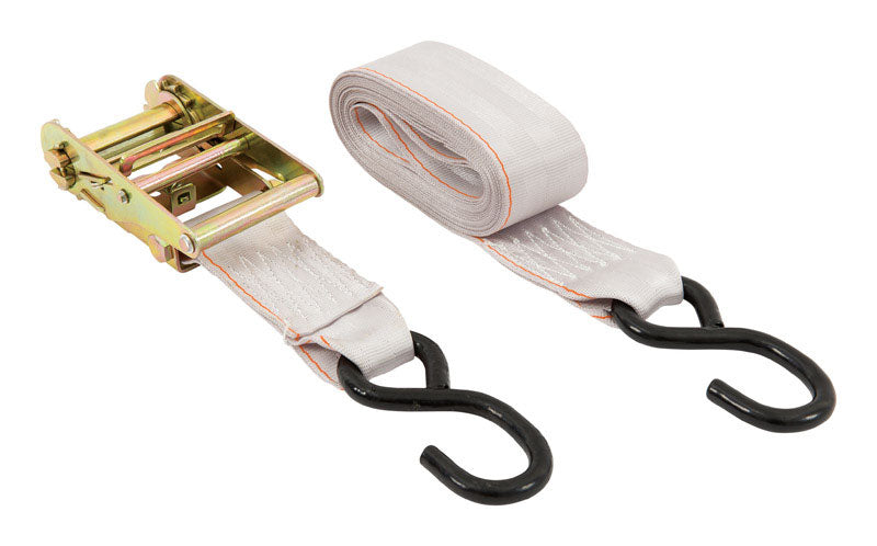 KEEPER - Keeper 2 in. W X 14 ft. L Beige Tie Down w/Ratchet 500 lb 2 pk