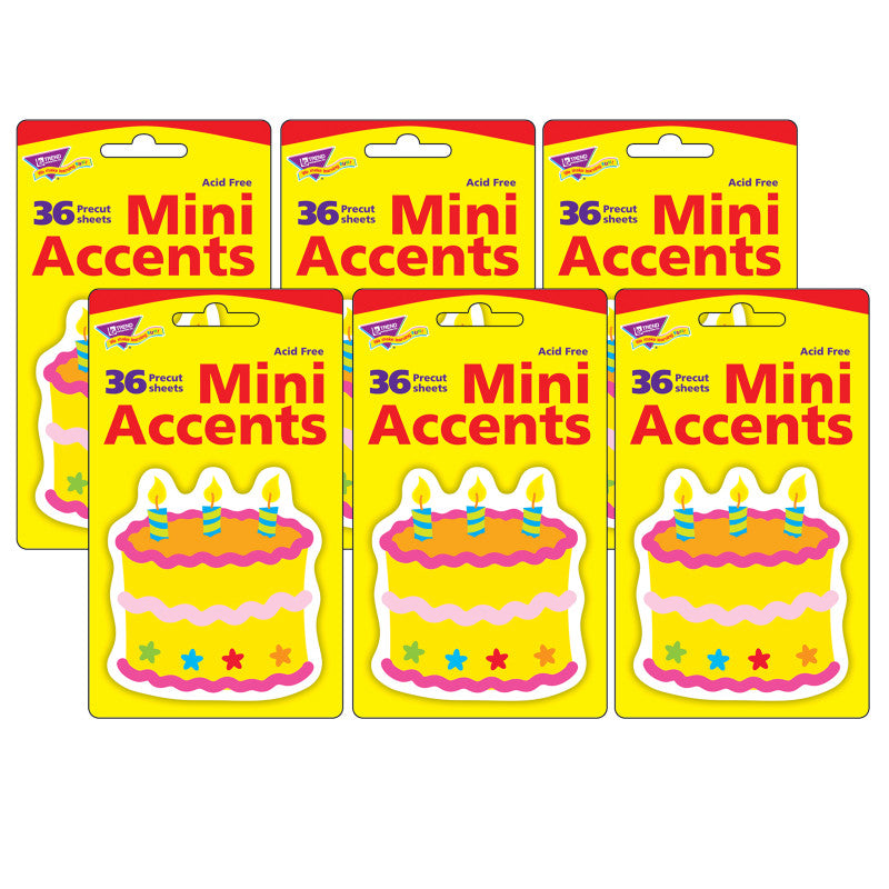 TREND - Birthday Cake Mini Accents, 36 Per Pack, 6 Packs