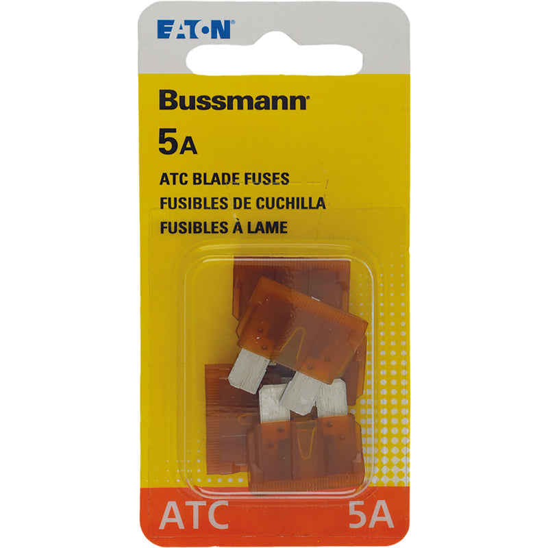 BUSS - Bussmann 5 amps ATC Brown Blade Fuse 5 pk - Case of 5