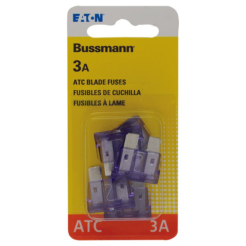 BUSS - Bussmann 3 amps ATC Purple Blade Fuse 5 pk - Case of 5