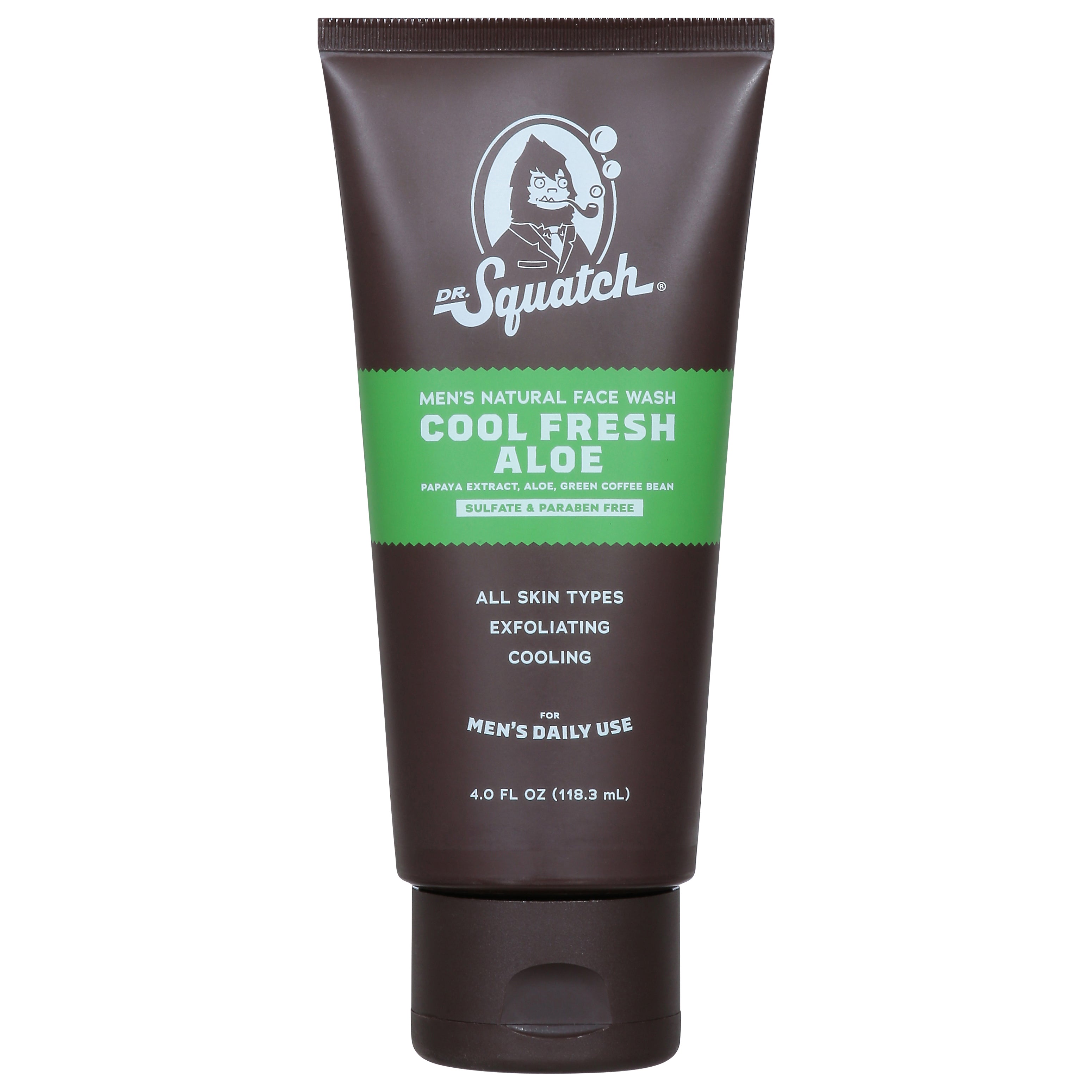Dr. Squatch Men's Natural Cool Fresh Aloe Face Wash 4.0 fl oz - Case of 1