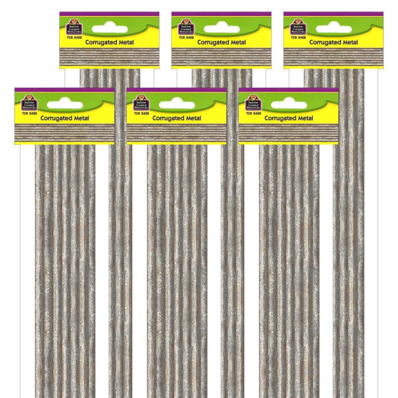 TEACHER CREATED RESOURCES - Home Sweet Classroom Corrugated Metal Border Trim, 35 Feet Per Pack, 6 Packs