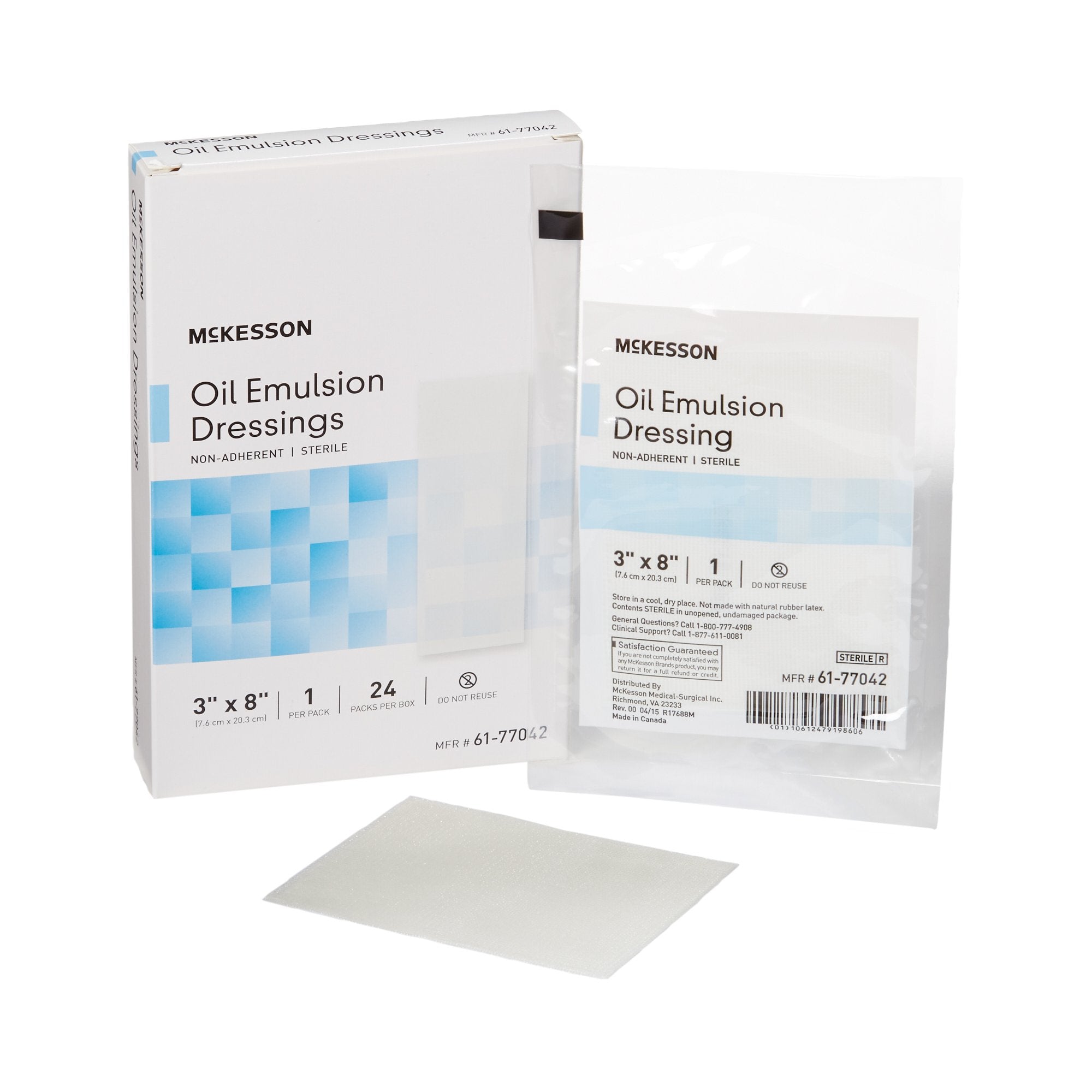 McKesson Brand - Oil Emulsion Impregnated Dressing McKesson Rectangle 3 X 8 Inch Sterile [24/BX]