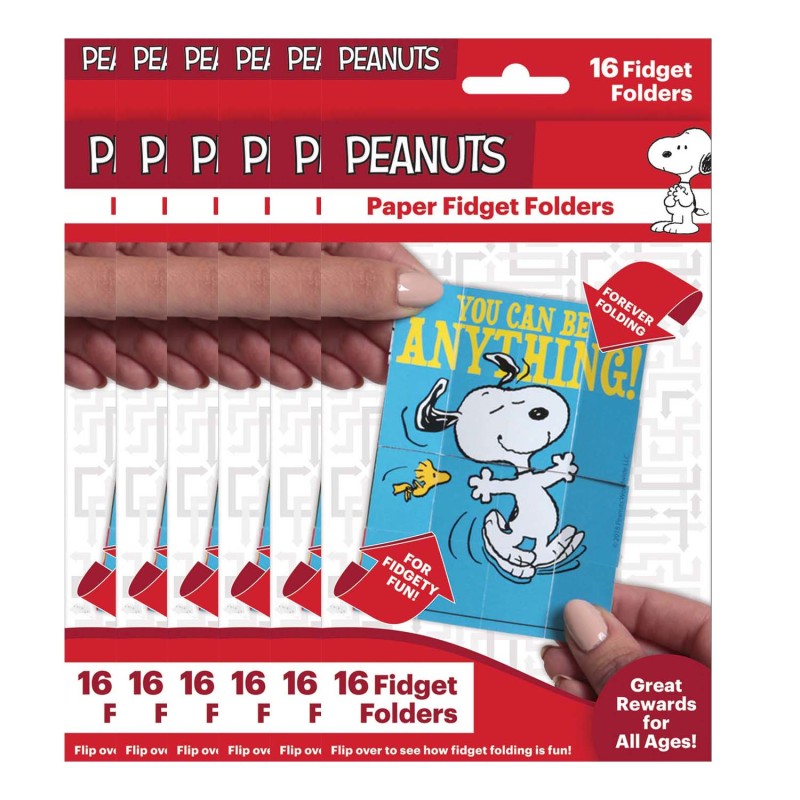 EUREKA - Peanuts® Classic Fidget Folder, 16 Per Pack, 6 Packs