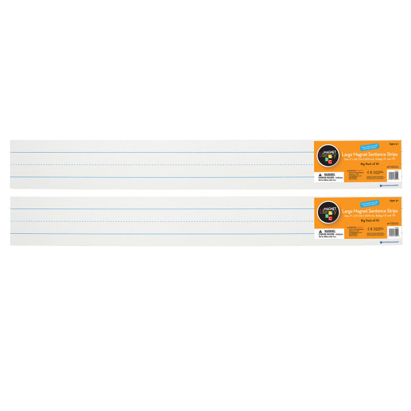 DOWLING MAGNETS - Large Magnetic Sentence Strips, 10 Pieces Per Pack, 2 Packs