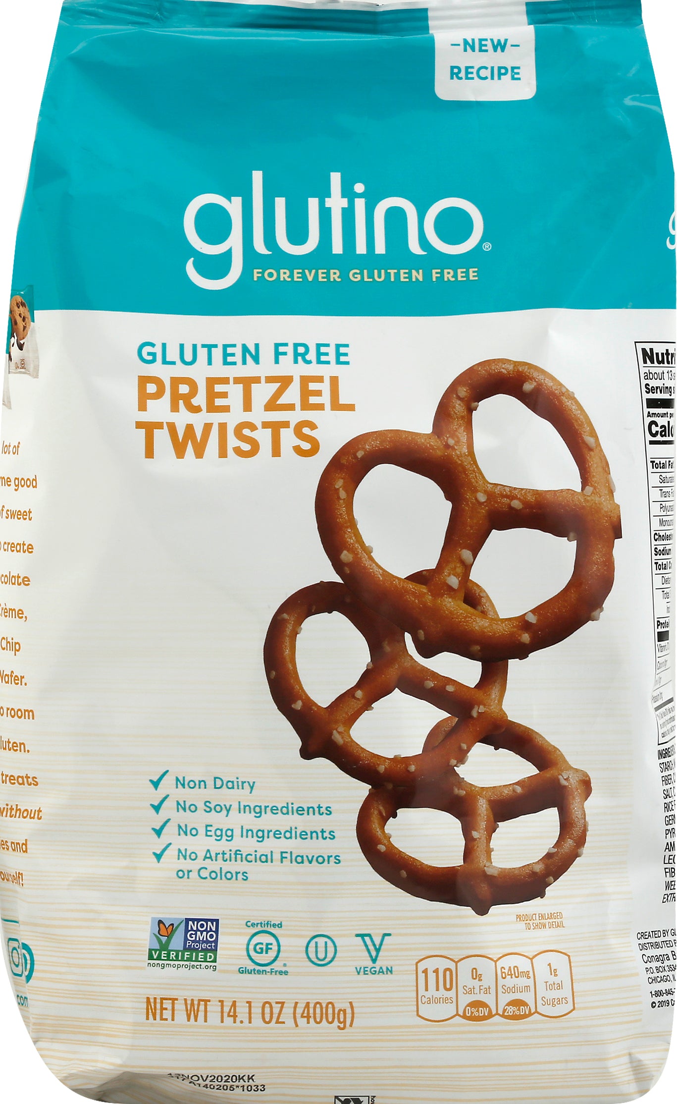Glutino Pretzel Twists 14.1 oz - Case of 12