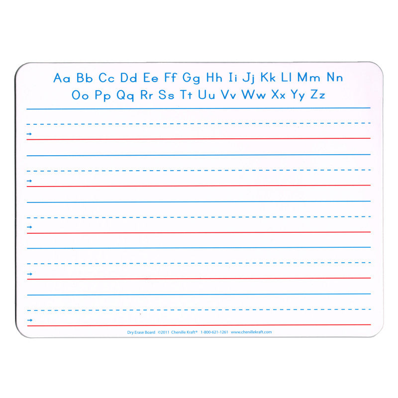 PACON - Handwriting Whiteboard, 2-Sided, Ruled/Plain, 1" x 1/2" x 1/2" Ruled, 9" x 12", 10 Boards