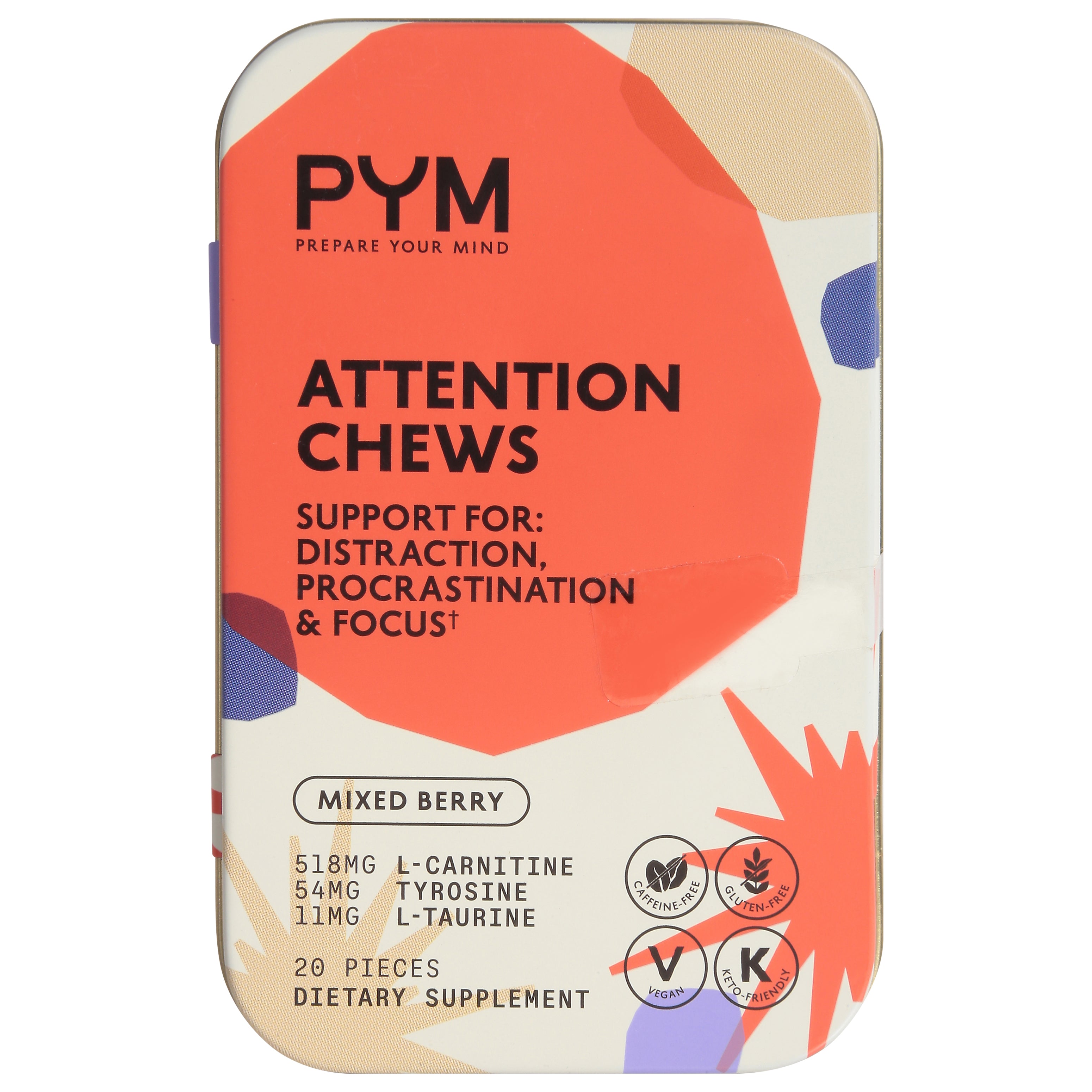 PYM Mixed Berry Attention Chews 20 ea - Case of 8
